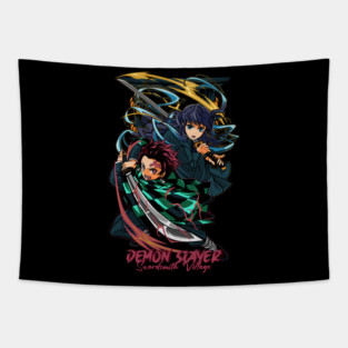 Tanjiro and Tokito Swordsmith Village - Demon Slayer Tapestry