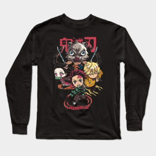 Chibi Demon Slayer Characters Long Sleeve T-Shirt