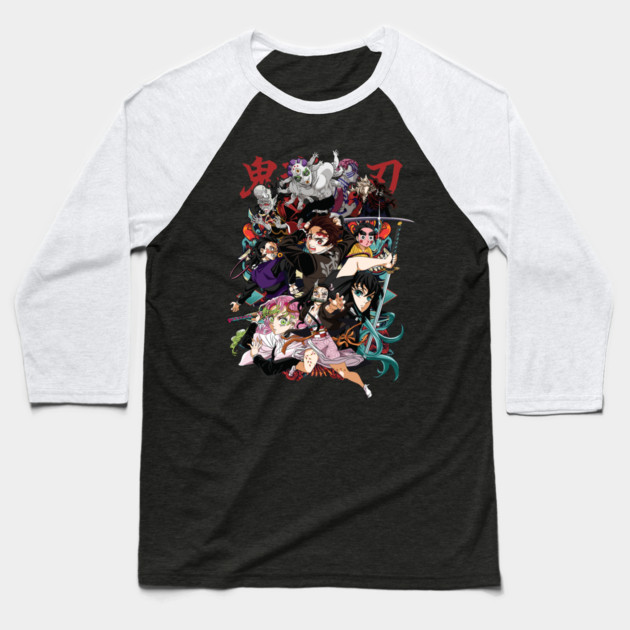 Demon Slayer Rise of the Slayers Baseball T-Shirt by Otaku Vibes