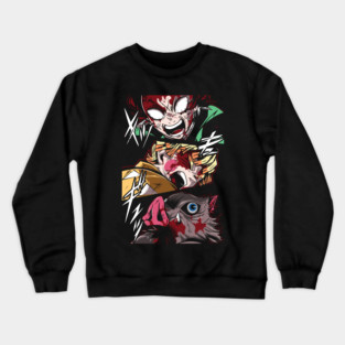 Demon Slayer Rage Trio - Tanjiro, Zenitsu and Inosuke Crewneck Sweatshirt