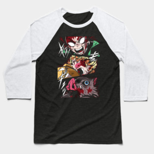 Demon Slayer Rage Trio - Tanjiro, Zenitsu and Inosuke Baseball T-Shirt