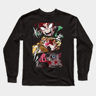 Demon Slayer Rage Trio - Tanjiro, Zenitsu and Inosuke Long Sleeve T-Shirt