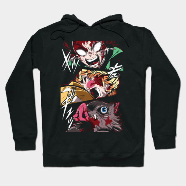 Demon Slayer Rage Trio - Tanjiro, Zenitsu and Inosuke Hoodie by Otaku Vibes