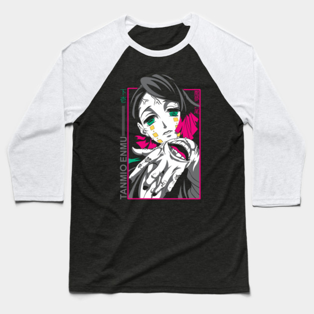 Demon Slayer Enmu Neon Frame Baseball T-Shirt by Otaku Vibes