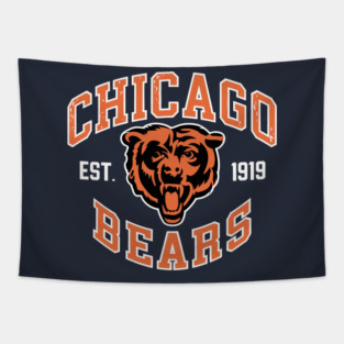 CHICAGO BEARS EST 1919 - BLACK ORANGE BEARS Tapestry