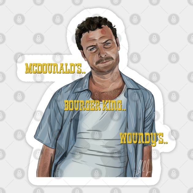 The Ten: McDounald's, Bourger King, Woundys Sticker by 51Deesigns