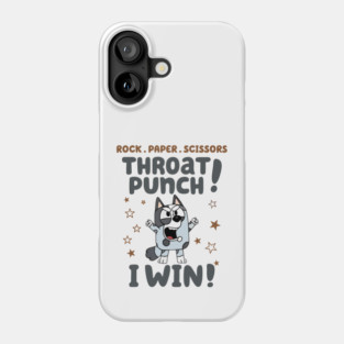 Muffin Rock Paper Scissors Throat Punch Blue Tan Heeler Phone Case