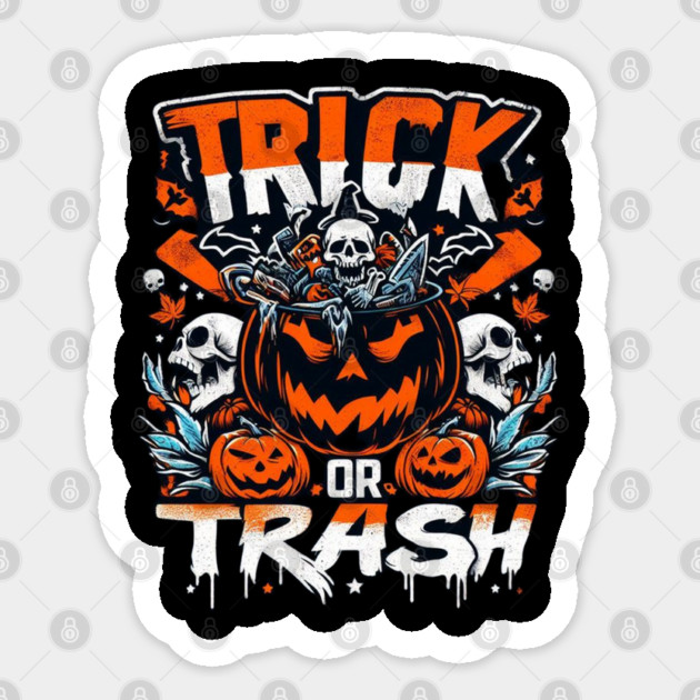 halloween trick or trash Sticker by Graphic tees