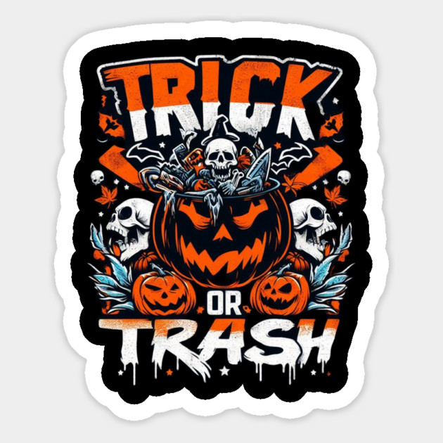 halloween trick or trash Magnet by Graphic tees