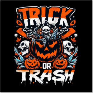 halloween trick or trash Posters and Art