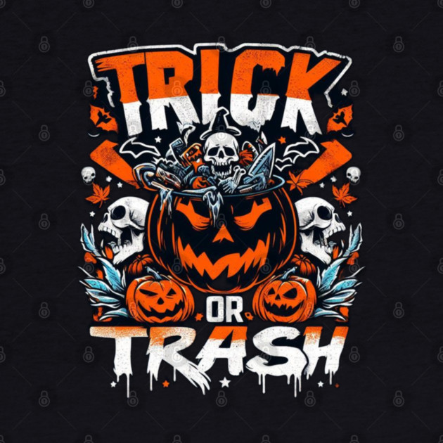 halloween trick or trash by Graphic tees