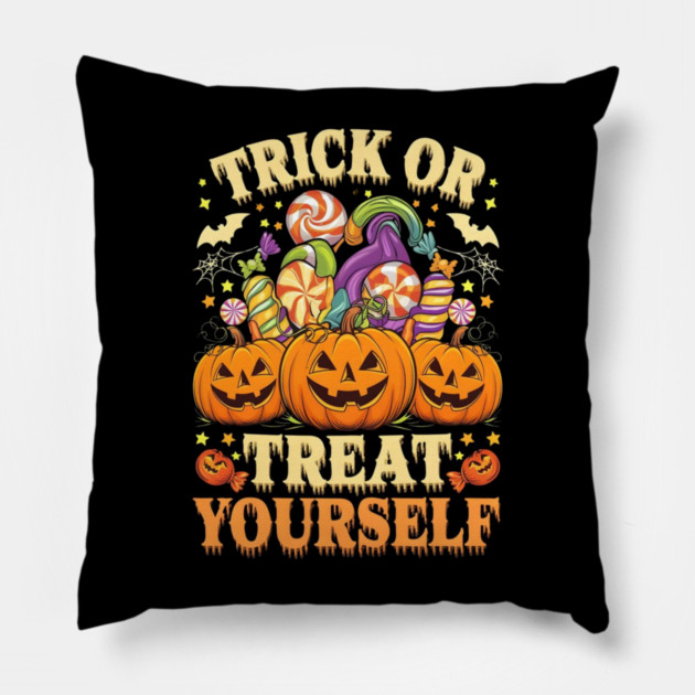 Trick or treat your self Pillow by Graphic tees