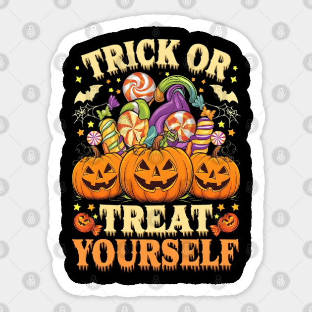 Trick or treat your self Sticker by Graphic tees