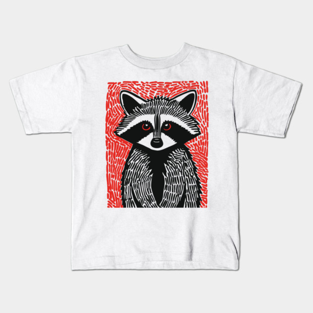 Raccoon Portrait | The Midnight Bandit Kids T-Shirt by TuncGK