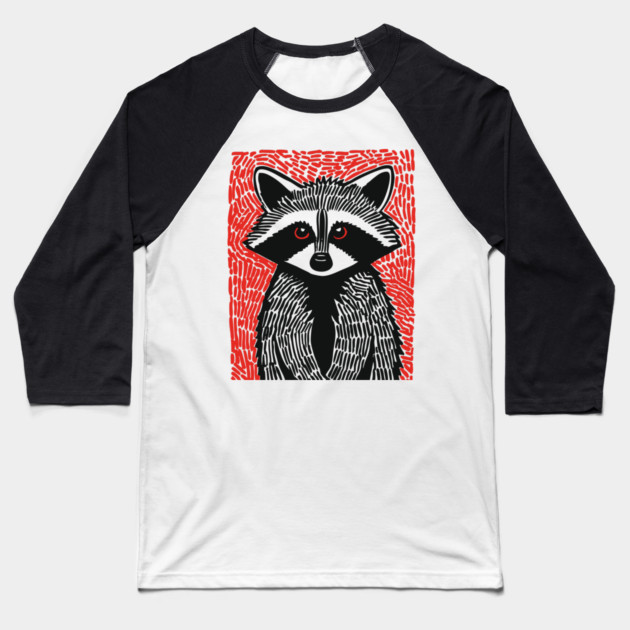 Raccoon Portrait | The Midnight Bandit Baseball T-Shirt by TuncGK