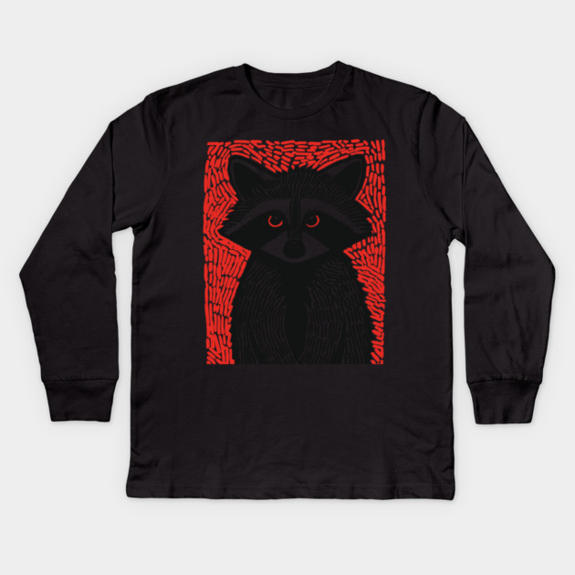 Raccoon Portrait | The Midnight Bandit Kids Long Sleeve T-Shirt by TuncGK