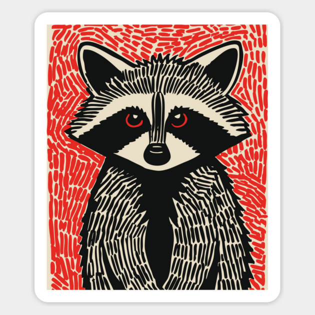 Raccoon Portrait | The Midnight Bandit Magnet by TuncGK
