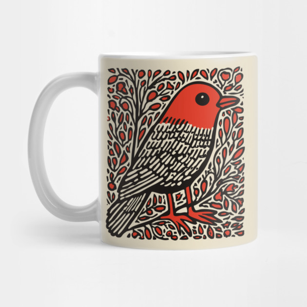 Linocut Robin | The First Sign of Spring by TuncGK