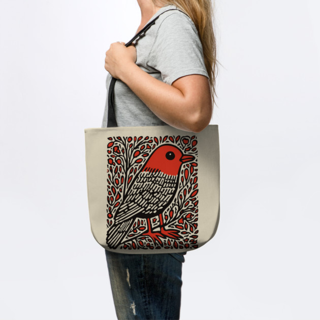 Linocut Robin | The First Sign of Spring by TuncGK