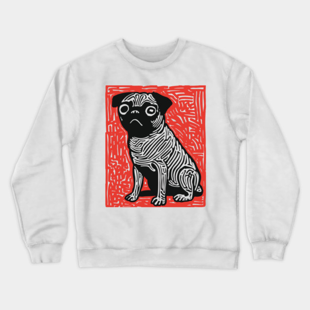 Sad Pug | The Melancholy Curled Tail Crewneck Sweatshirt by TuncGK