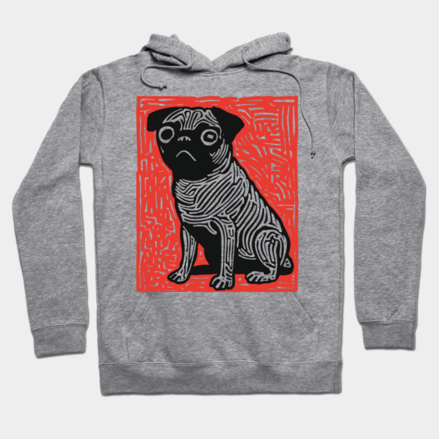 Sad Pug | The Melancholy Curled Tail Hoodie by TuncGK