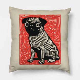 Sad Pug | The Melancholy Curled Tail Pillow