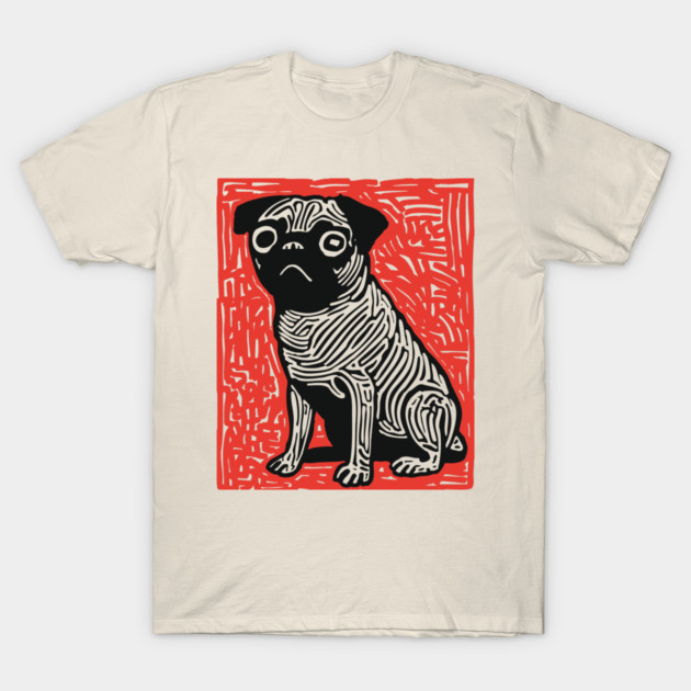 Sad Pug | The Melancholy Curled Tail T-Shirt by TuncGK