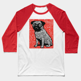 Sad Pug | The Melancholy Curled Tail Baseball T-Shirt