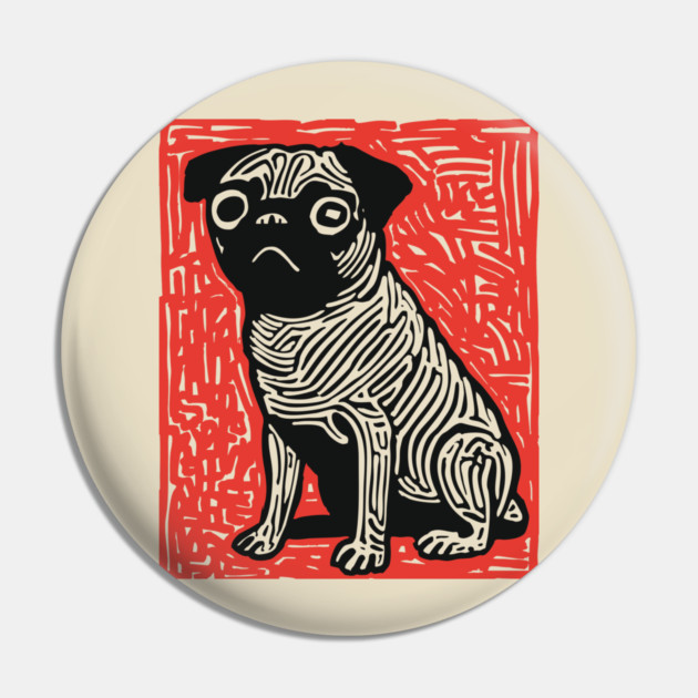 Sad Pug | The Melancholy Curled Tail Pin by TuncGK