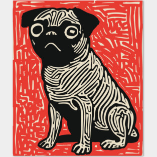 Sad Pug | The Melancholy Curled Tail Posters and Art