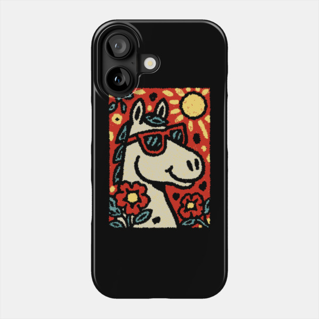 Folk Art Horse | Grandma Pop Art Phone Case by TuncGK