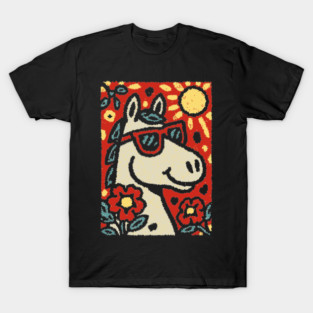 Folk Art Horse | Grandma Pop Art T-Shirt