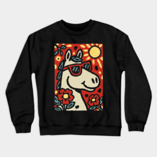 Folk Art Horse | Grandma Pop Art Crewneck Sweatshirt