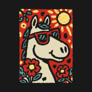 Folk Art Horse | Grandma Pop Art T-Shirt