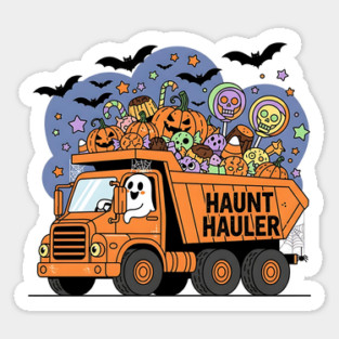 Haunt Hauler Ghost Truck – Cute Halloween Candy Ride Sticker