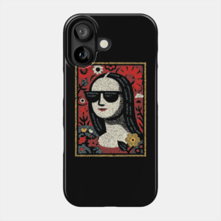 Folk Art Mona Lisa | World Art Day Portrait Phone Case