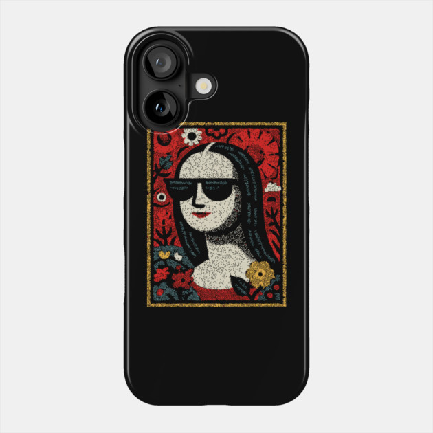 Folk Art Mona Lisa | World Art Day Portrait Phone Case by TuncGK
