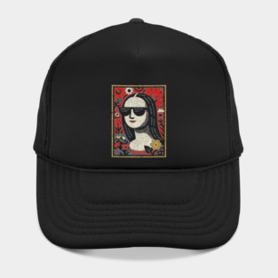 Folk Art Mona Lisa | World Art Day Portrait Hat