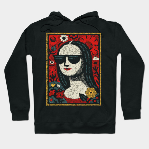 Folk Art Mona Lisa | World Art Day Portrait Hoodie by TuncGK