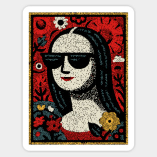 Folk Art Mona Lisa | World Art Day Portrait Magnet