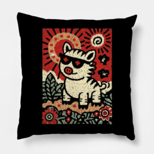 Punk Rock Pig | The Rebellious Farm Animal Pillow