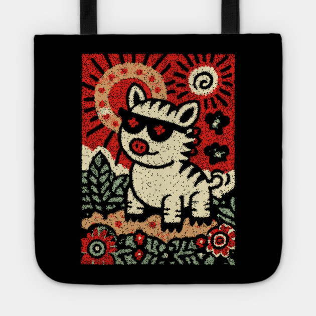 Punk Rock Pig | The Rebellious Farm Animal Tote by TuncGK