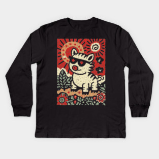 Punk Rock Pig | The Rebellious Farm Animal Kids Long Sleeve T-Shirt