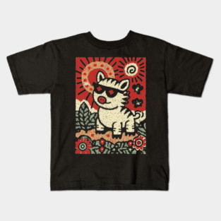 Punk Rock Pig | The Rebellious Farm Animal Kids T-Shirt