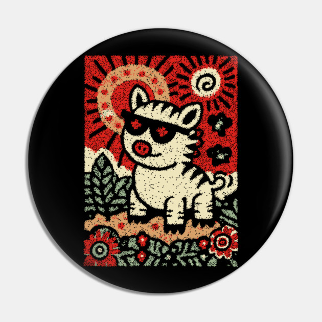 Punk Rock Pig | The Rebellious Farm Animal Pin by TuncGK