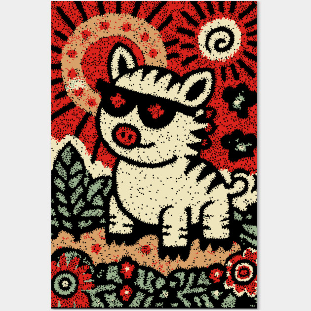 Punk Rock Pig | The Rebellious Farm Animal Wall Art by TuncGK