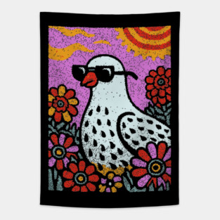 Pop Art Pigeon | The Urban Bird Graphic Tapestry