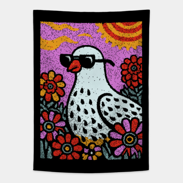 Pop Art Pigeon | The Urban Bird Graphic Tapestry by TuncGK