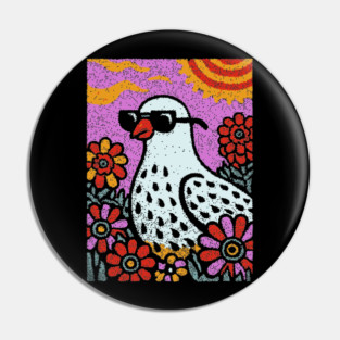 Pop Art Pigeon | The Urban Bird Graphic Pin