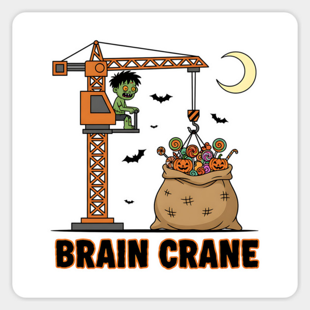 Brain Crane – Zombie Halloween Candy Lift Magnet by Designed By Marty